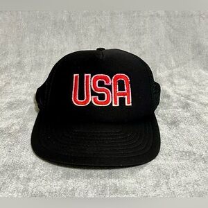 Black USA Embroidered Trucker Hat - Classic Men’s Cap Vintage